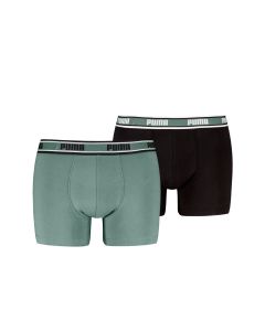 Puma Boxershorts Logo Elastic 2-pack Dark Sage / Black