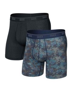 SAXX Boxershort Quest Quick-Dry Mesh - 2-pack - Matrix Camo / Zwart