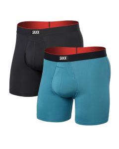 SAXX Boxershorts Multi-Sport Mesh - 2-pack- Hydro Blue / Faded Black