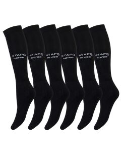 STAPP Horse Paardrijsokken Ultra Fine 6-pack Zwart