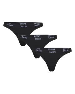Zaccini Dames Strings 3-pack Black