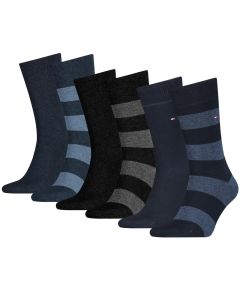 Tommy Hilfiger Sokken Heren 6-pack Rugby Black/Dark Navy/Jeans