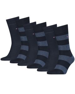 Tommy Hilfiger Sokken Heren Rugby 6-pack Dark Navy