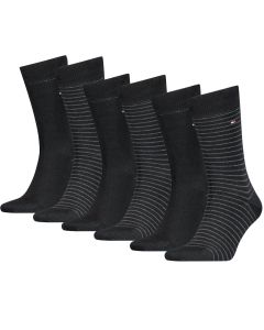 Tommy Hilfiger Sokken Heren Small Stripe 6-pack Zwart