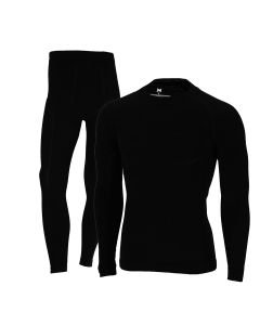 Xtreme Thermoset Heren Merino Wol - Thermoshirt + Thermolegging - Black Melange