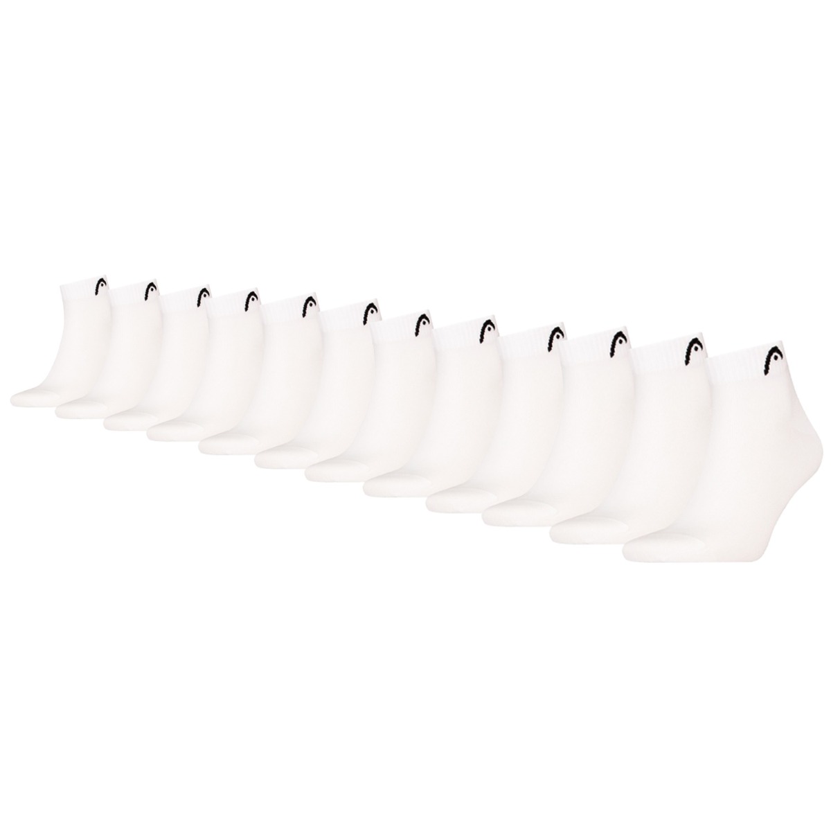 HEAD Quartersokken Training 12-pack Wit-43/46