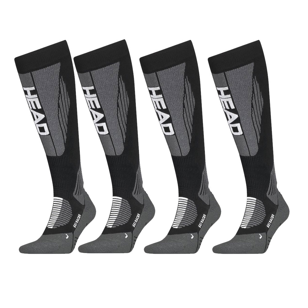 HEAD Skisokken Unisex Racer Kneehigh 4-pack Black/White-35/38