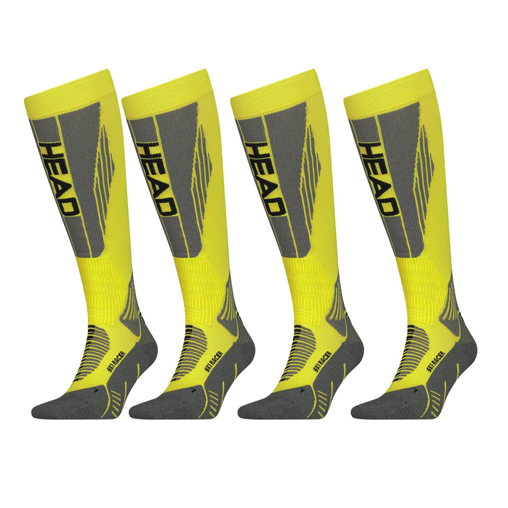 HEAD Skisokken Unisex Racer Kneehigh 4-pack Neon Yellow-35/38