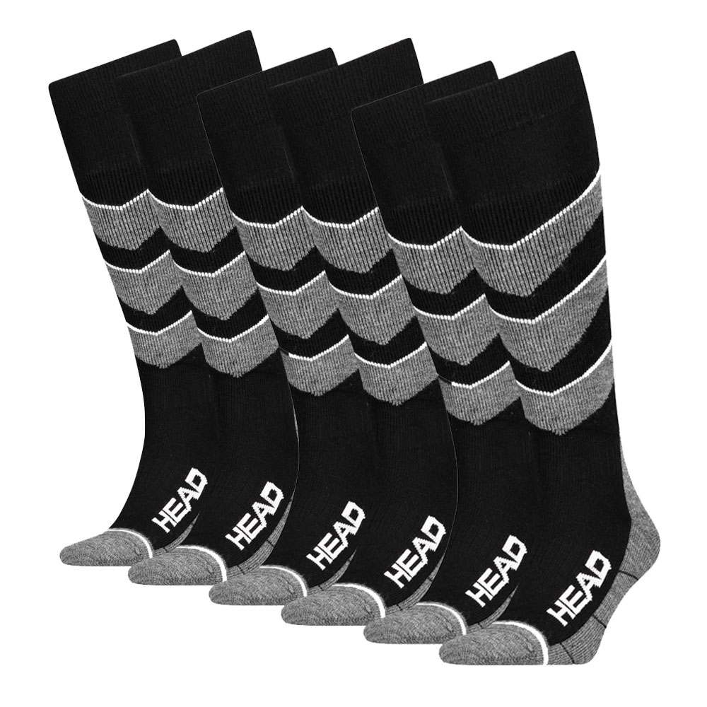 HEAD Skisokken Unisex V-Shape Kneehigh 6-pack Black Combo-35/38