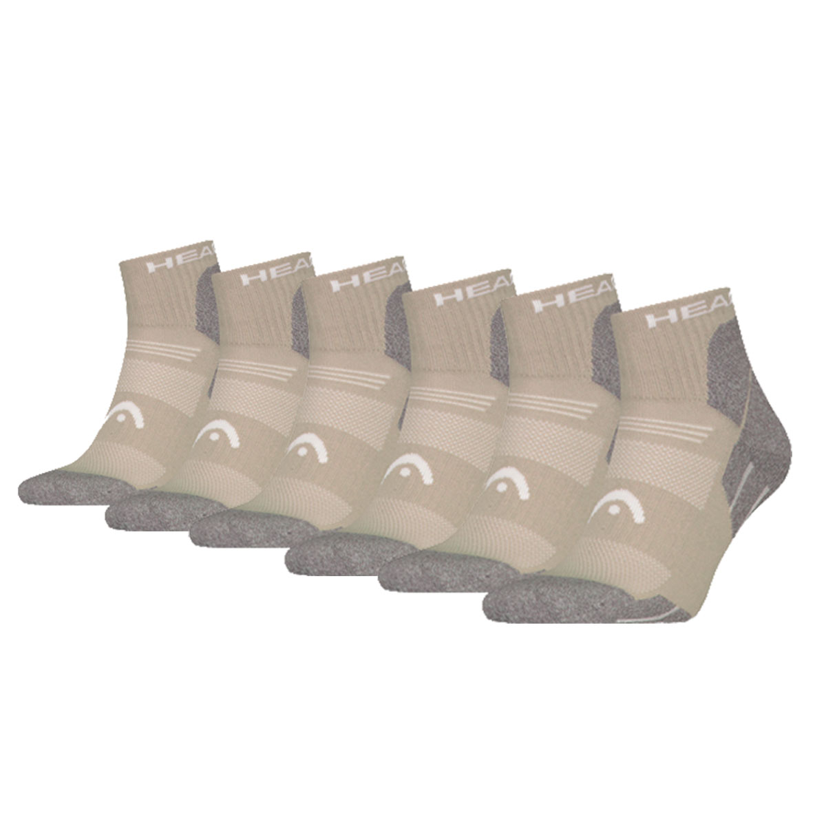 HEAD Wandelsokken All Climates Hiking Quarter 6-pack Taupe-35/38