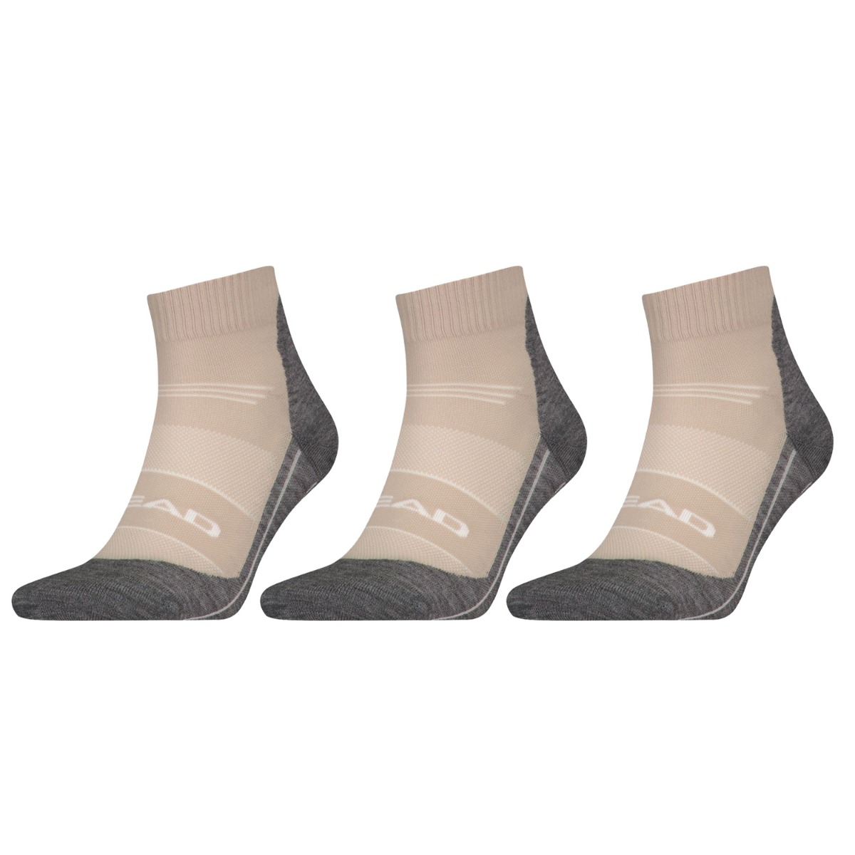 HEAD Wandelsokken Cool Hiking Quarter 3-pack Taupe-39/42