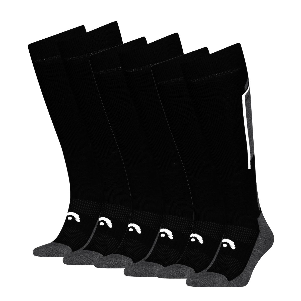 HEAD Skisokken Kneehigh 6-pack Black / Dark Grey-35/38