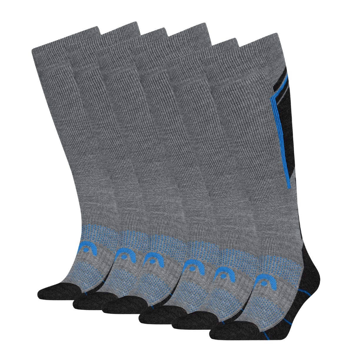 HEAD Skisokken Kneehigh 6-pack Mid Grey / Strong Blue-35/38
