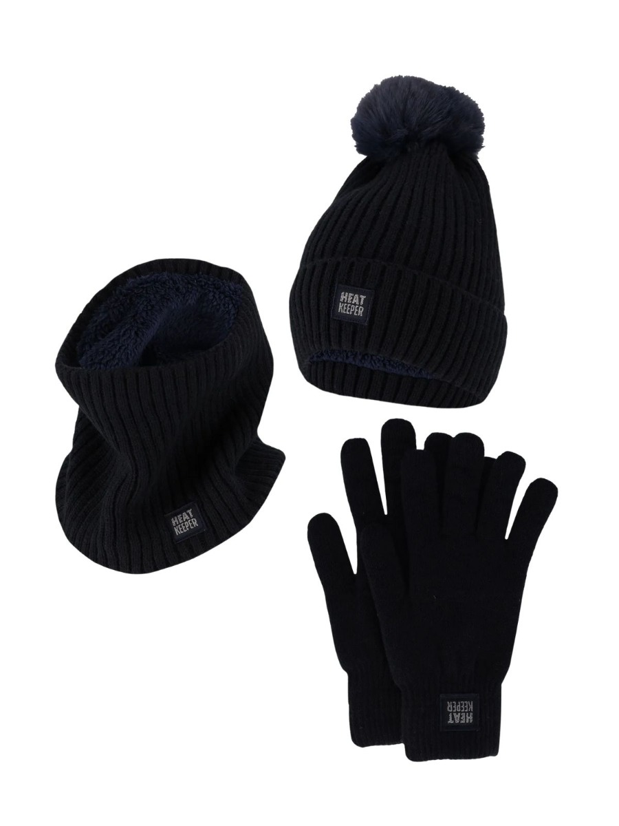 Heatkeeper Dames Winter Set - Muts + Handschoenen + Nekwarmer - Navy