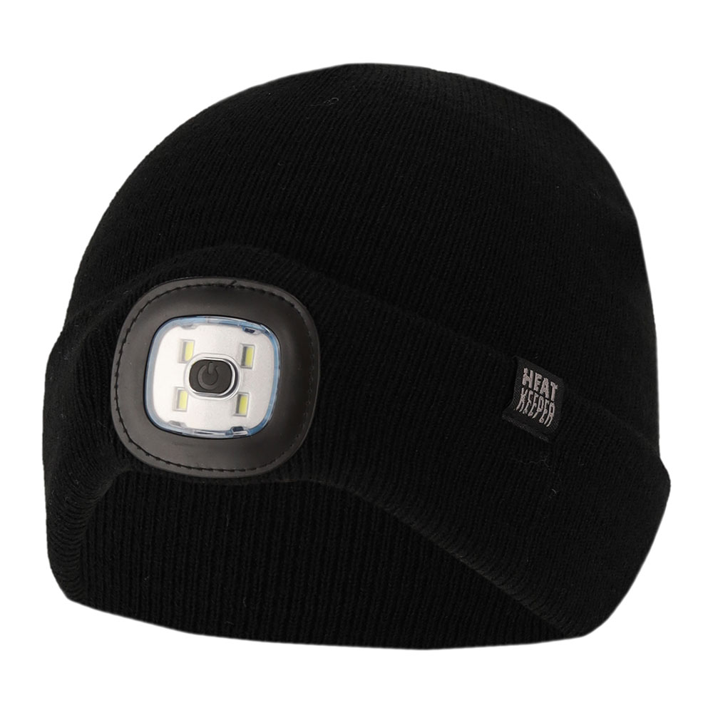 Heatkeeper Kinder Thermo Muts met oplaadbaar Led lampje Zwart-5-8 jaar