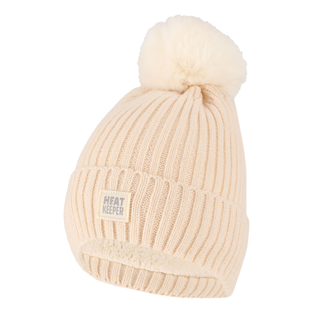 Heatkeeper Thermo Muts met Pompon Dames Off White