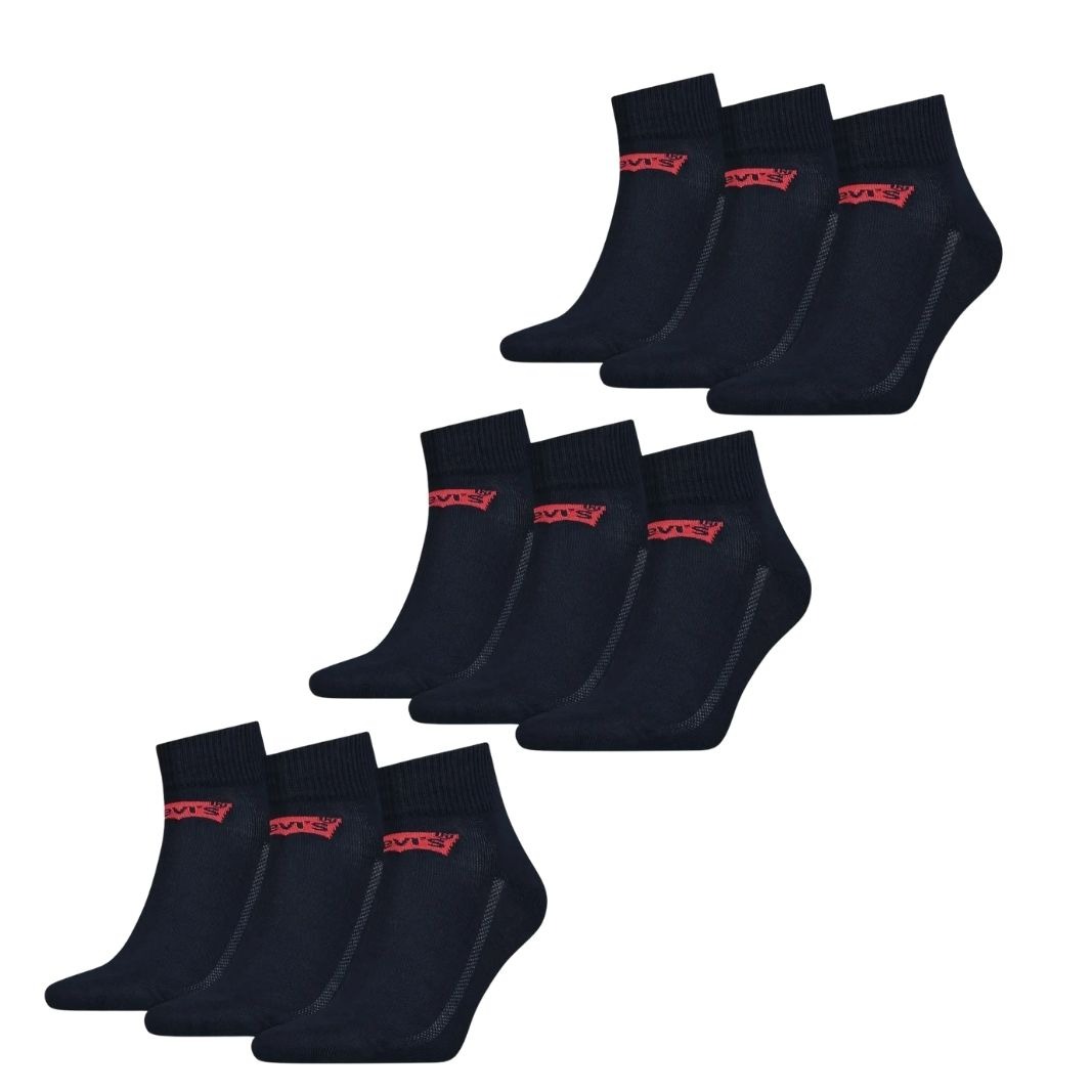 Levi's Quarter Sokken 9-pack Batwing Logo Navy-35/38