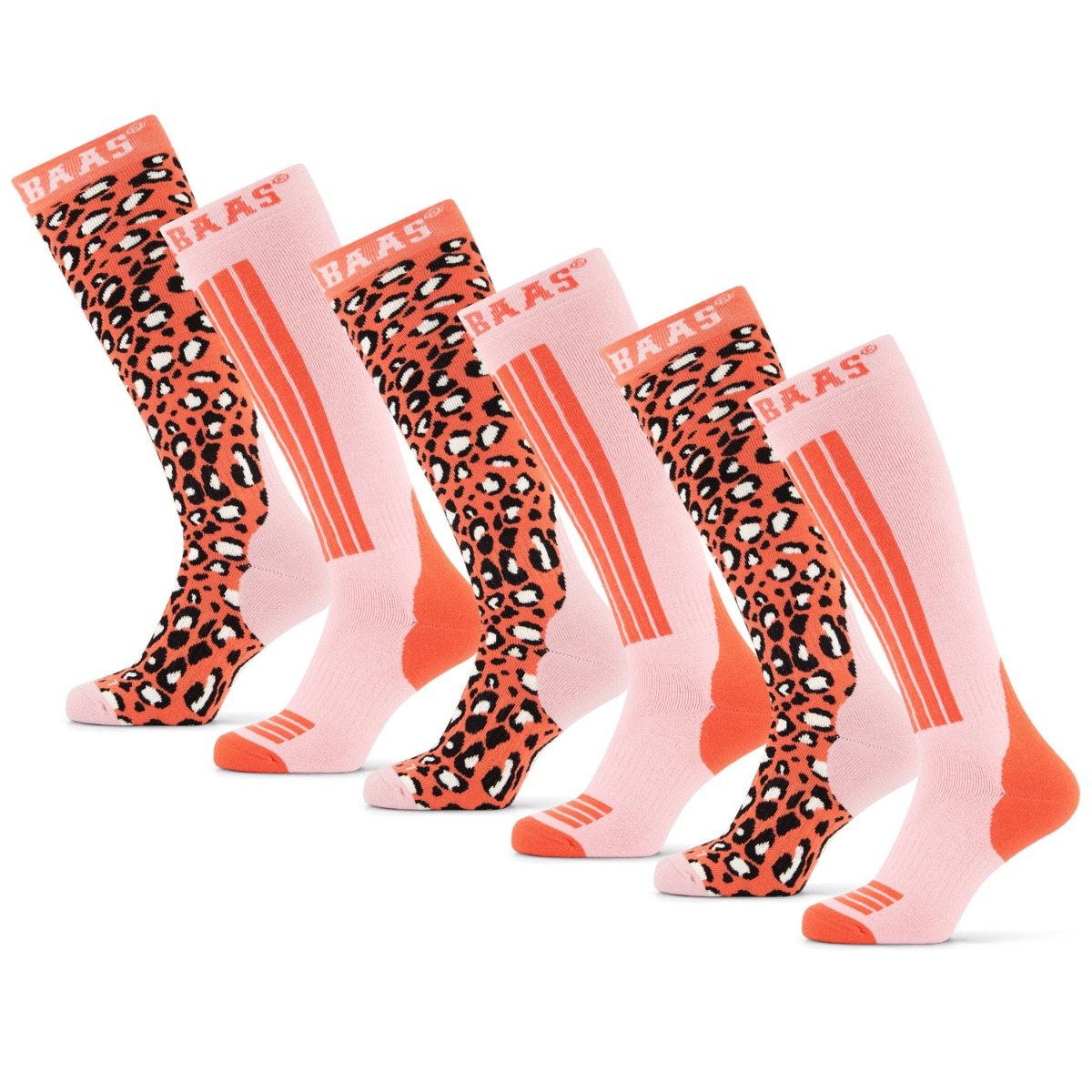 Poederbaas Skisokken 6-pack Panther Orange-39/42