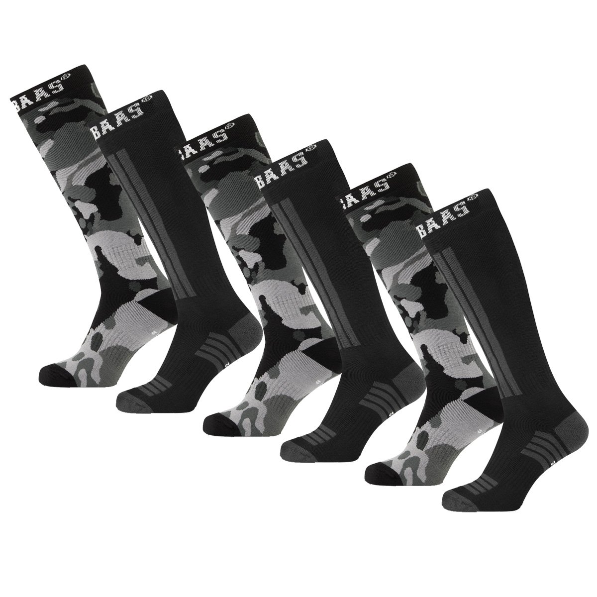 Poederbaas Skisokken 6-pack Camo Black-35/38