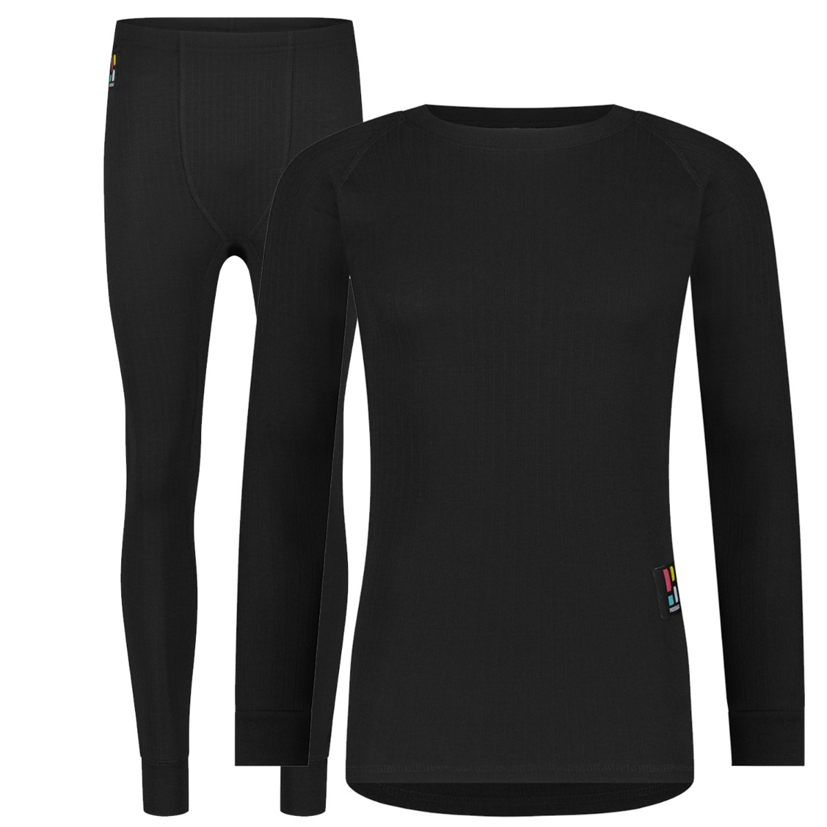 Poederbaas Thermoset Heren Pro- Thermoshirt + Thermolegging - Zwart-L