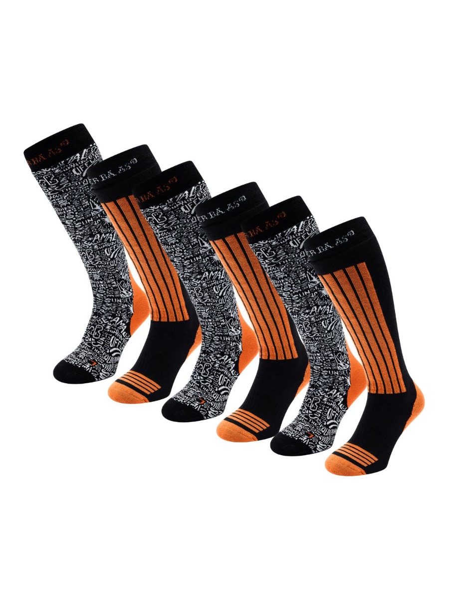 Poederbaas Skisokken 6-pack Oranje-35/38