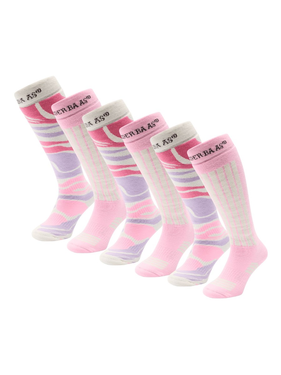 Poederbaas Skisokken Dames 6-pack Powder Rose-39/42