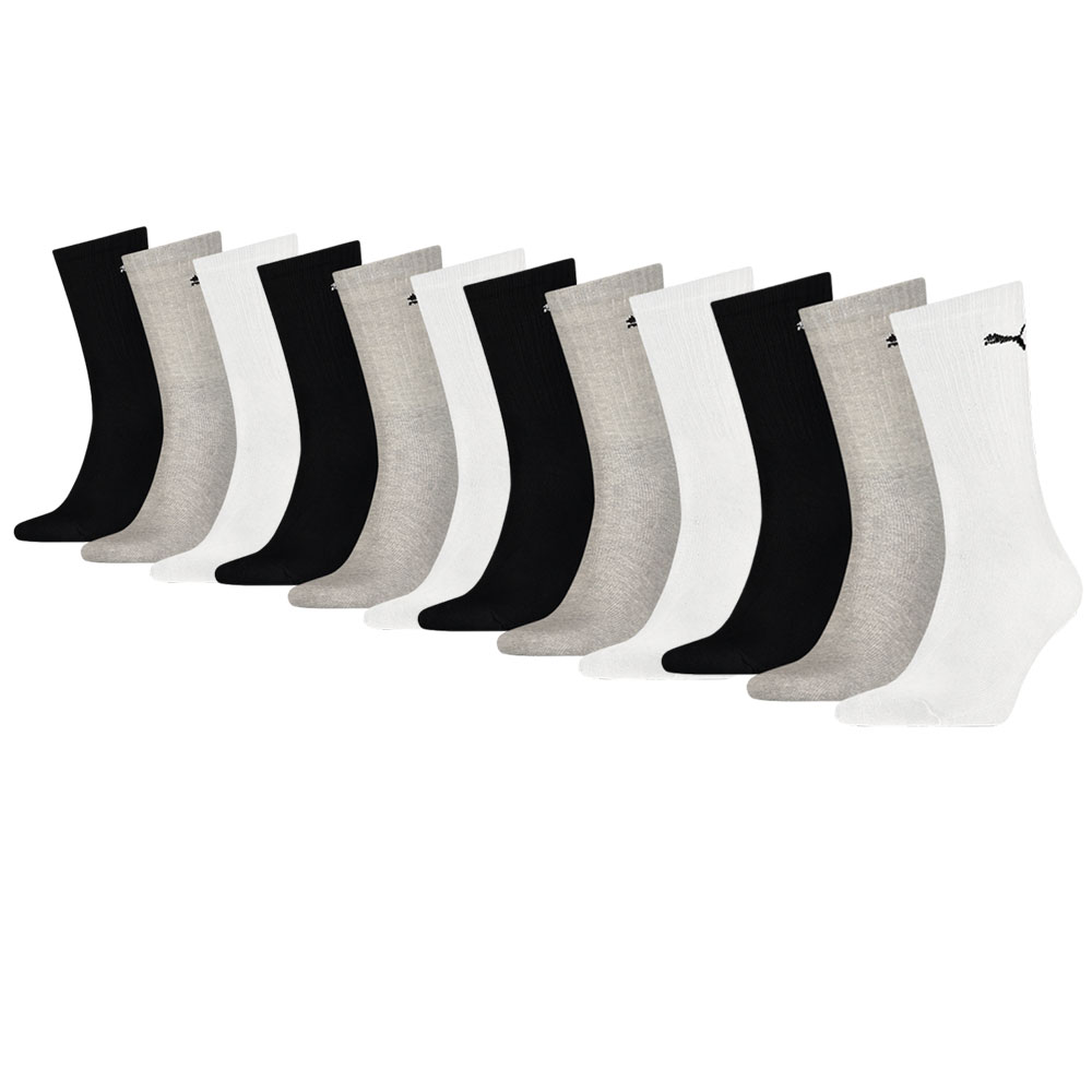 Puma Sportsokken Zwart Grijs Wit 12-pack-39/42
