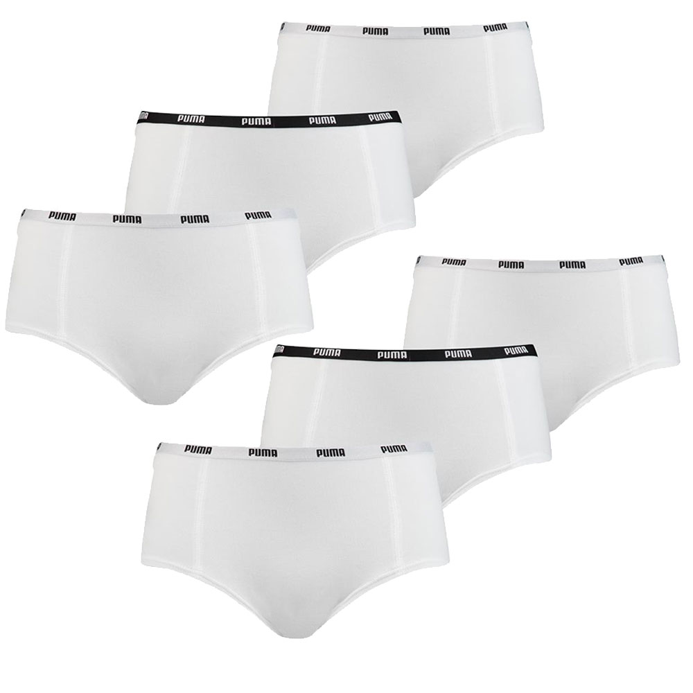 Puma Mini Short Dames Wit 6-Pack -L