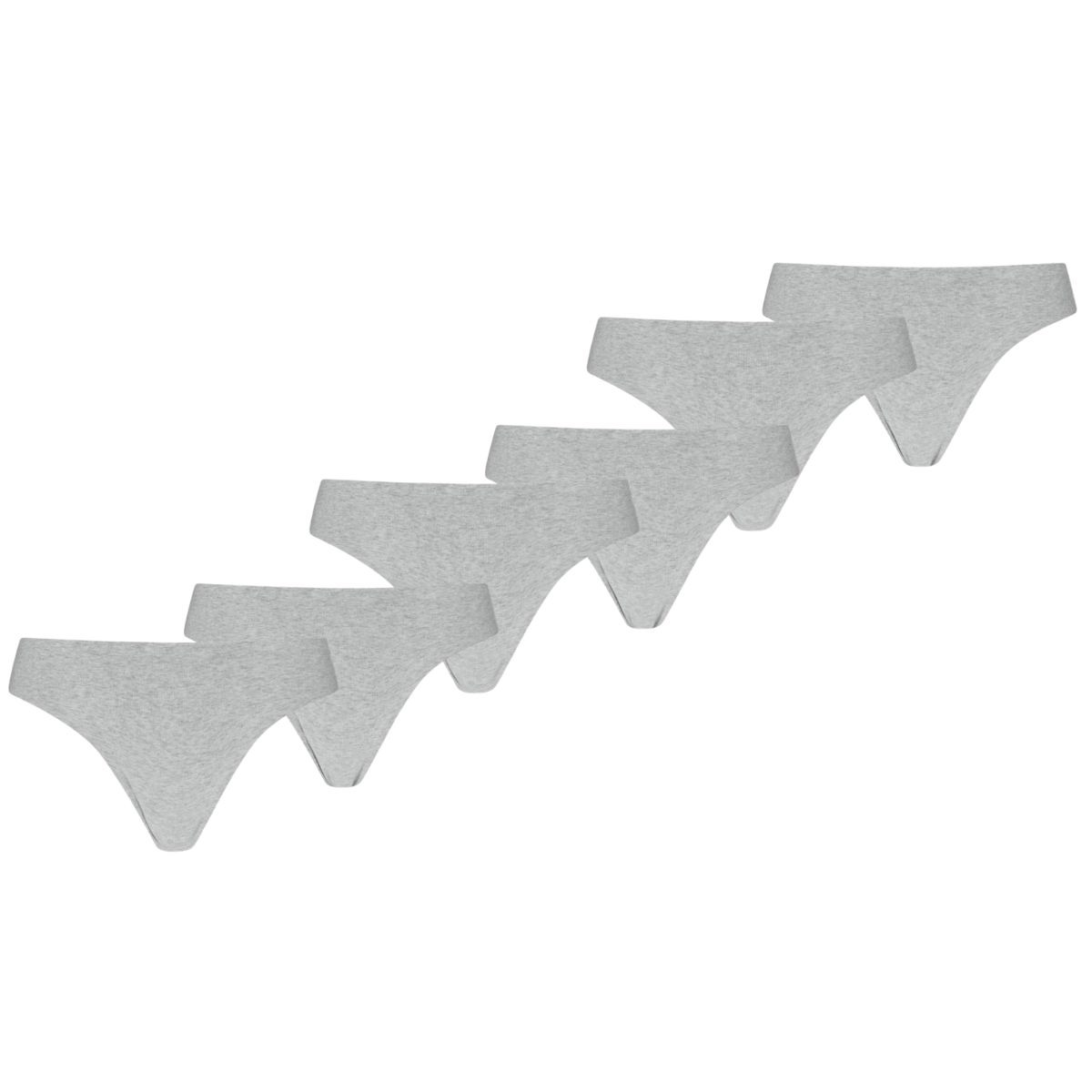 Puma Dames Strings Invisible Cotton 6-pack Light Grey Melange-XXL