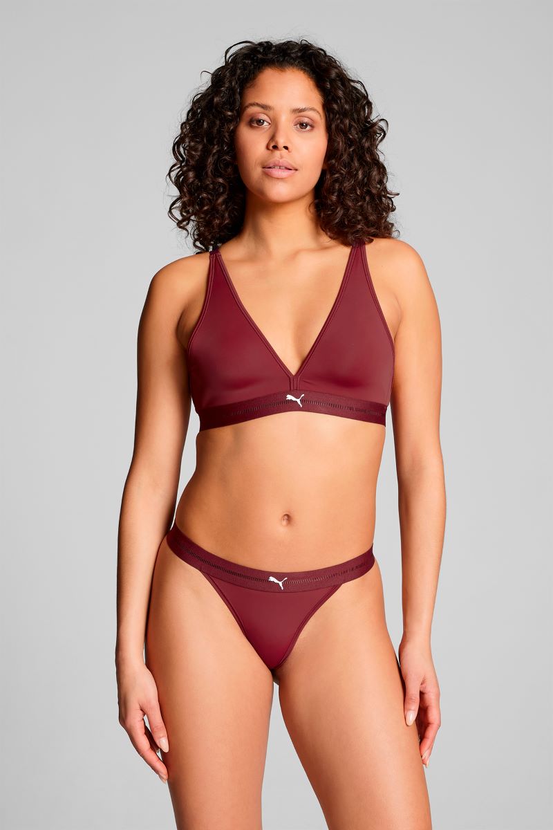 Puma Dames Sport Tanga String 2-pack Burgundy-S