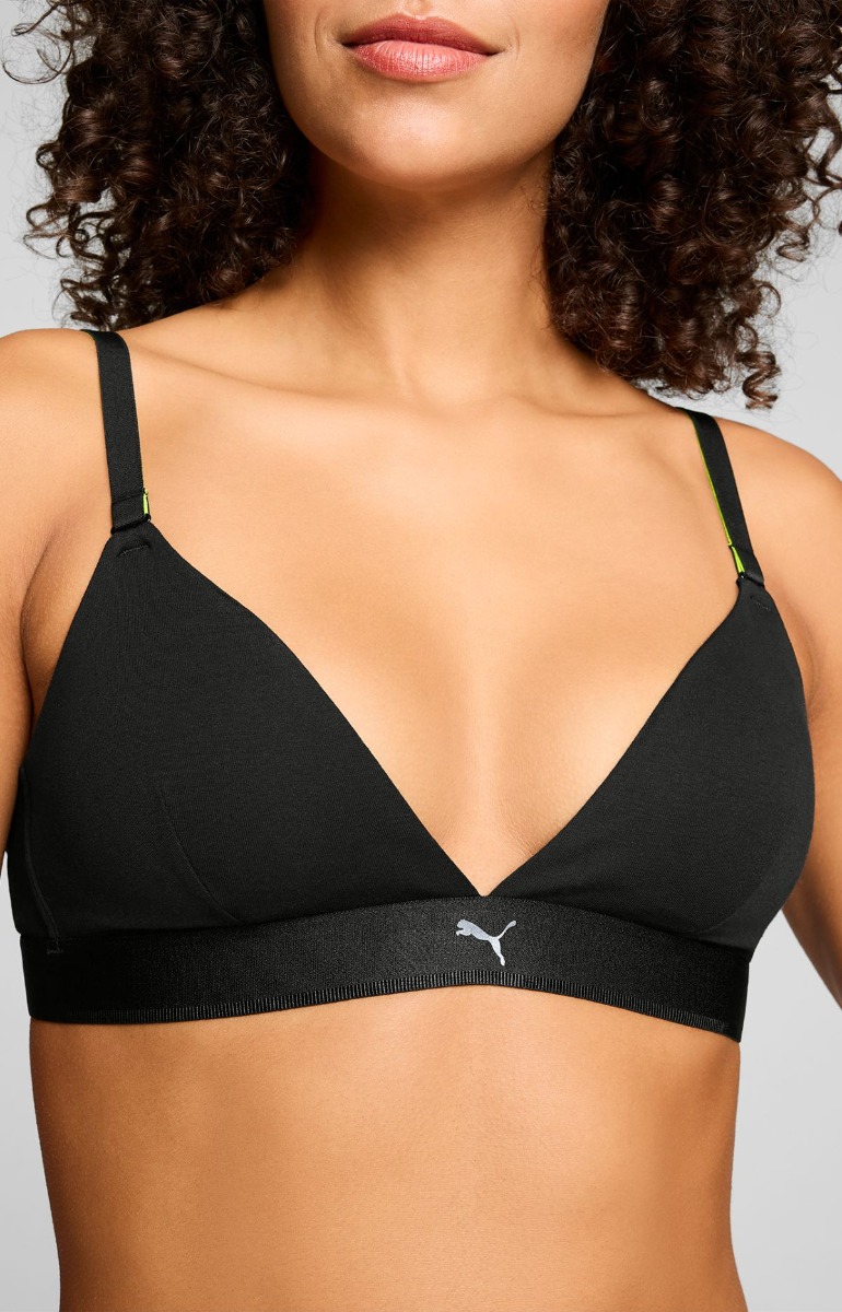 Puma Dames Sport Triangel Bralette 3D Knit Zwart-L
