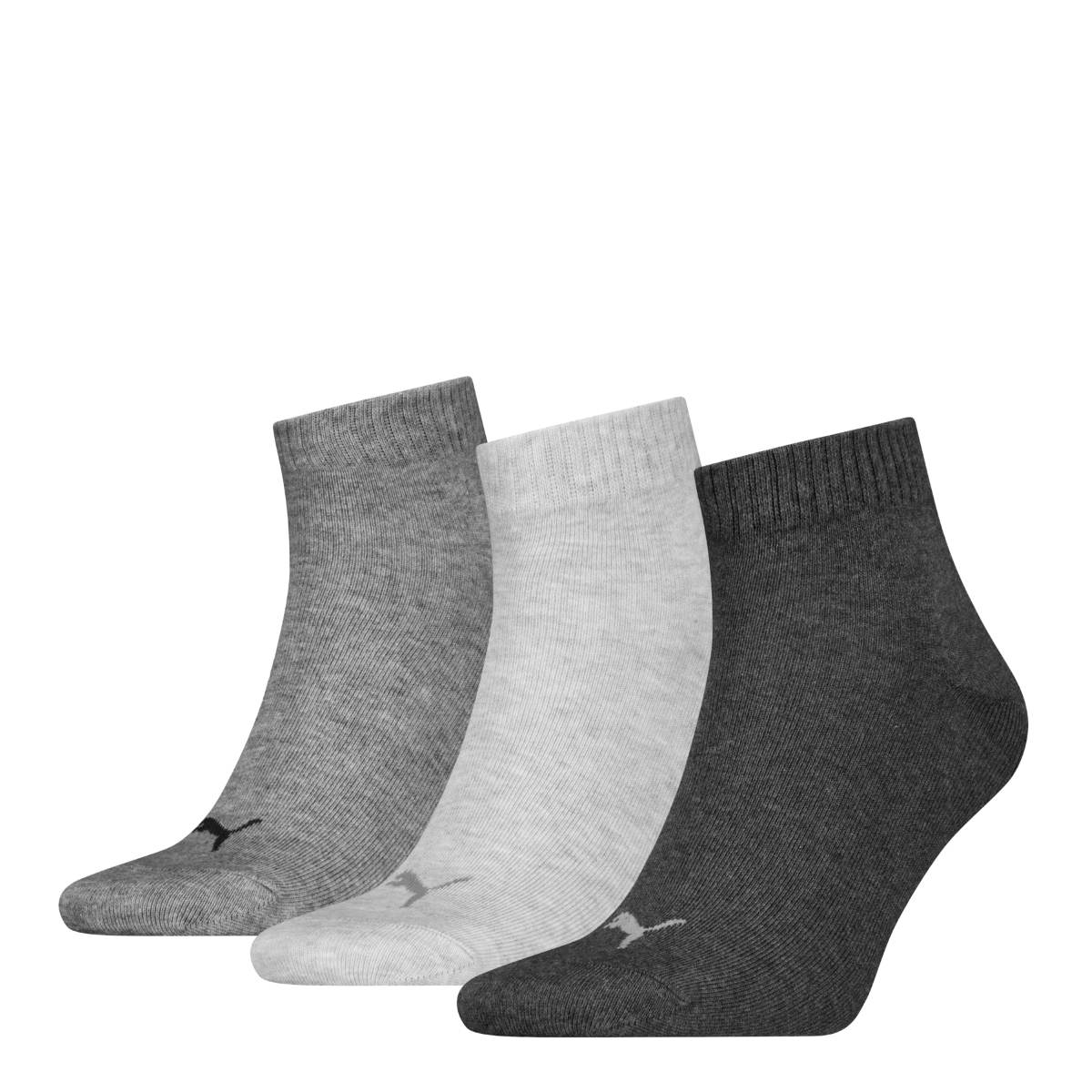 Puma Quarter sokken 3-pack Antraciet Melange-35/38
