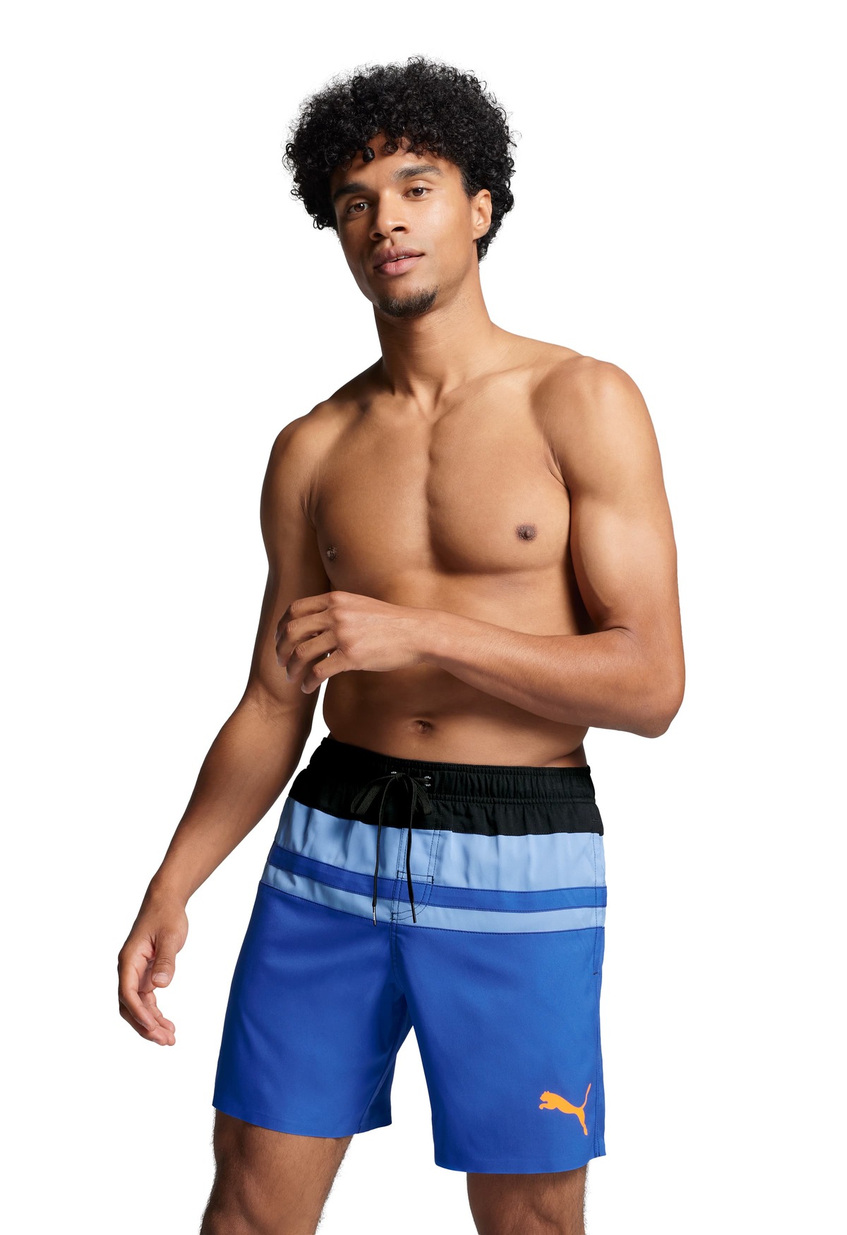 Puma Zwembroek Heren Heritage Stripe Mid Shorts Benjamin Blue Combo-L