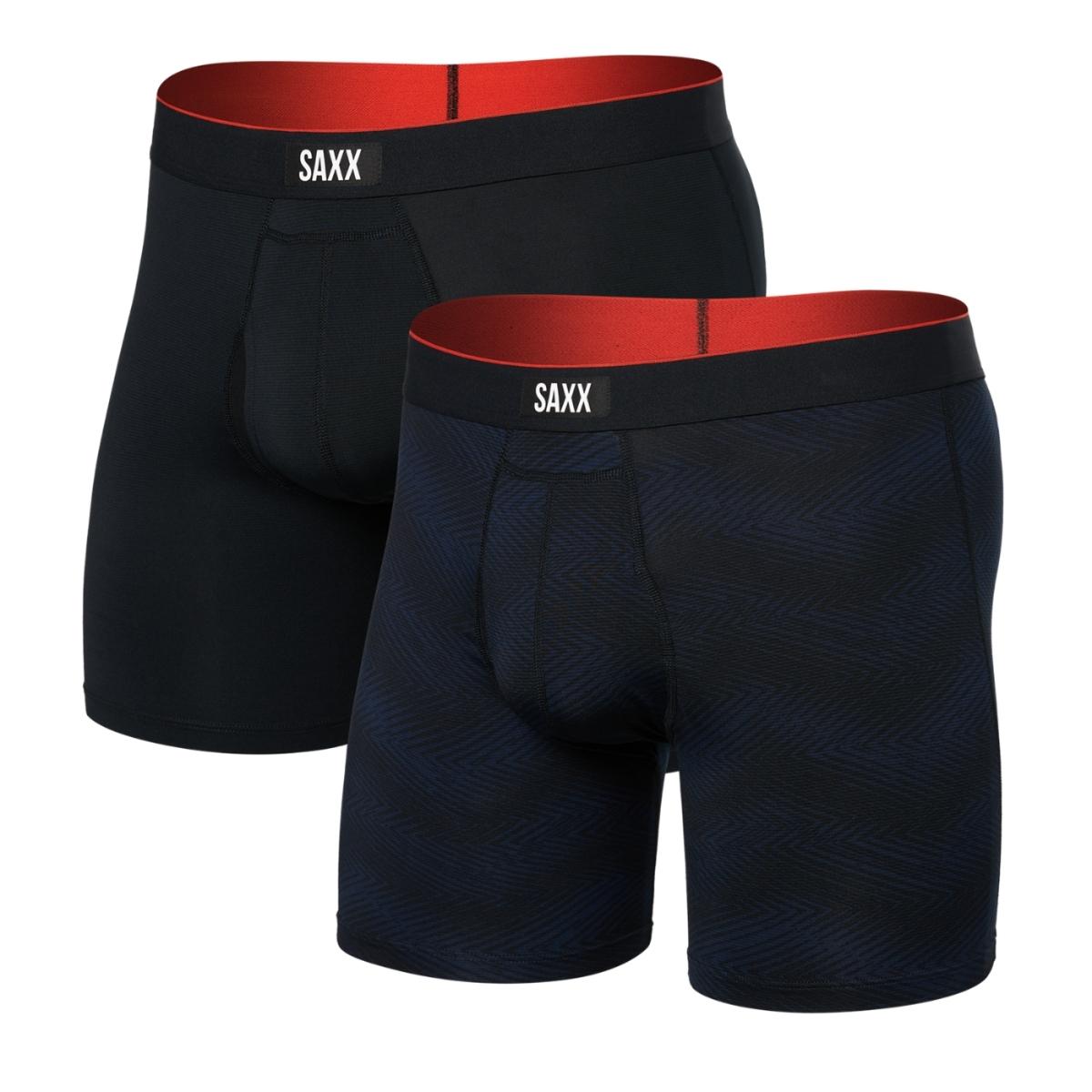 SAXX Boxershorts Multi-Sport Mesh - 2-pack- Full Tilt Chevron / Black-M