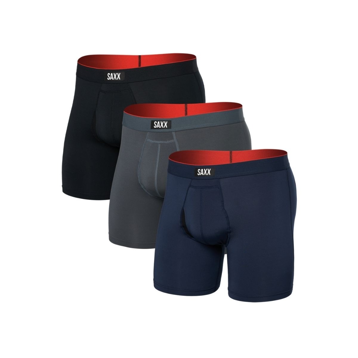 SAXX Boxershorts Multi-Sport Mesh - 3-pack- Turbulence / Navy / Zwart-XL