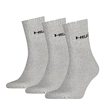 Head Short Crew Sock 3-pack Grey-35-38