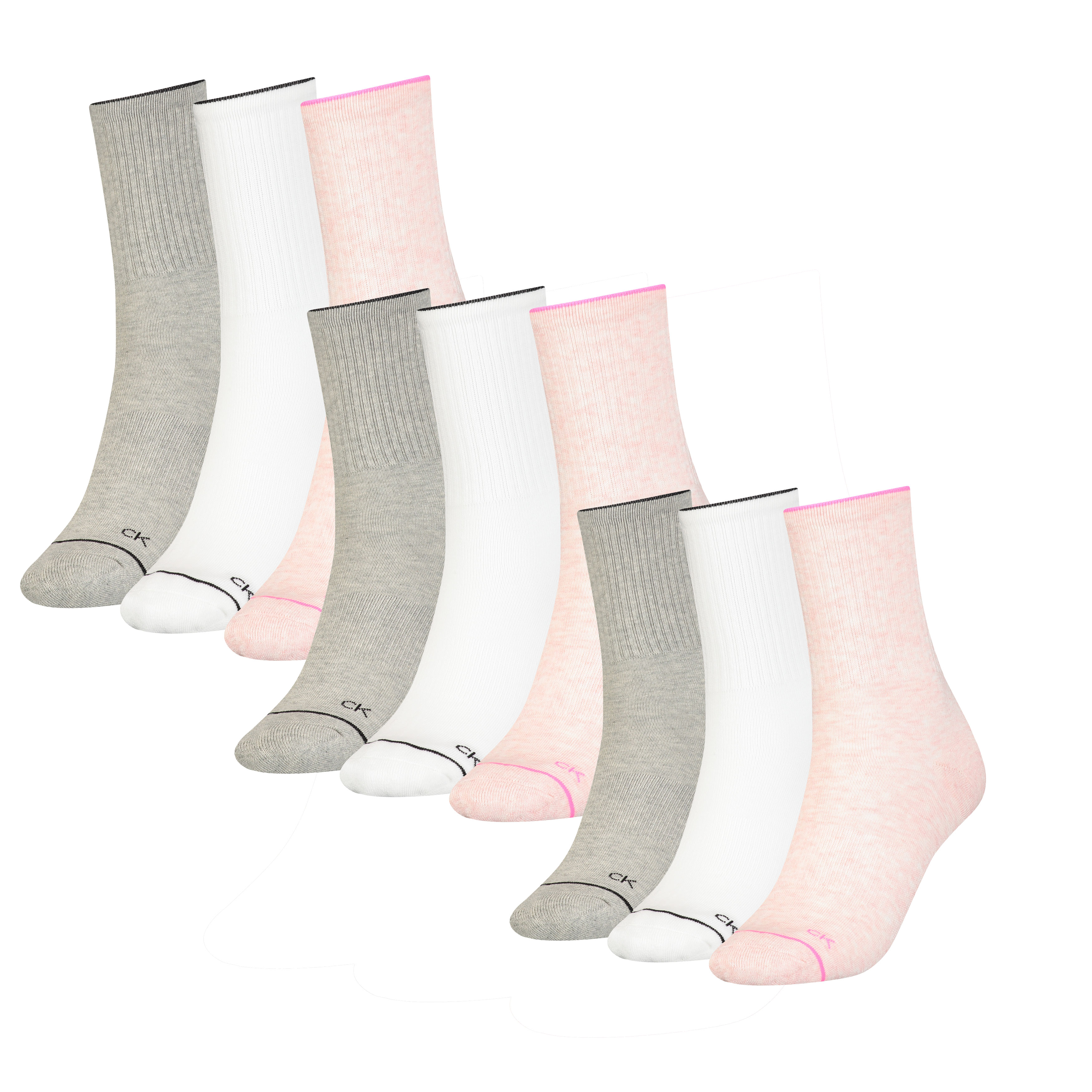 Calvin Klein Sokken Dames Pink Combo 9-Pack-One size