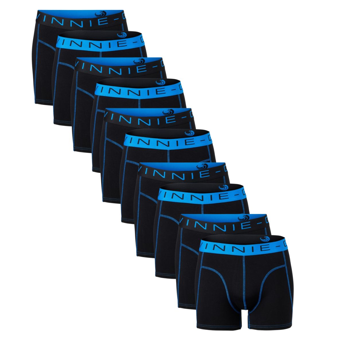Vinnie-G Boxershorts 10-pack Black/Blue Stitches-L