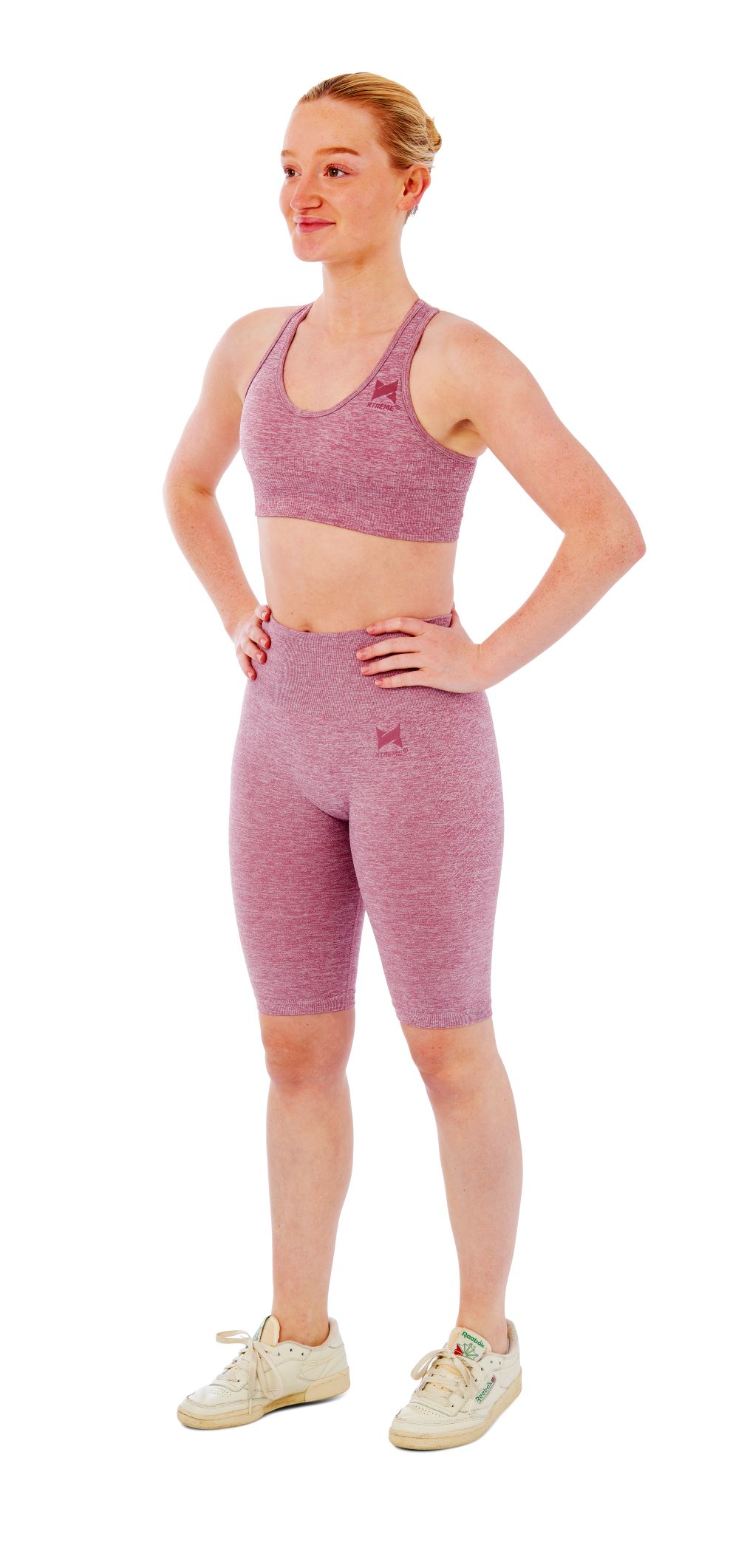 Xtreme Sportswear Dames Sportset - Korte Sportlegging + Sporttop - Roze-S