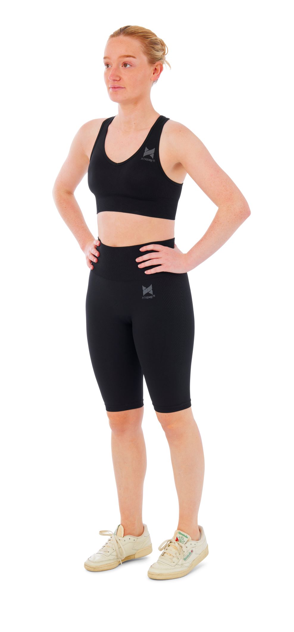 Xtreme Sportswear Dames Sportset - Korte Sportlegging + Sporttop - Zwart-S