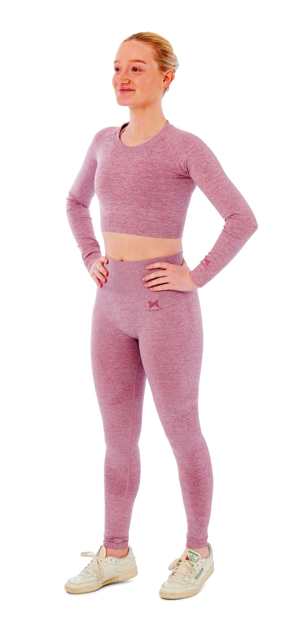 Xtreme Sportswear Dames Sportset - Sportlegging + Sport Croptop - Roze-L