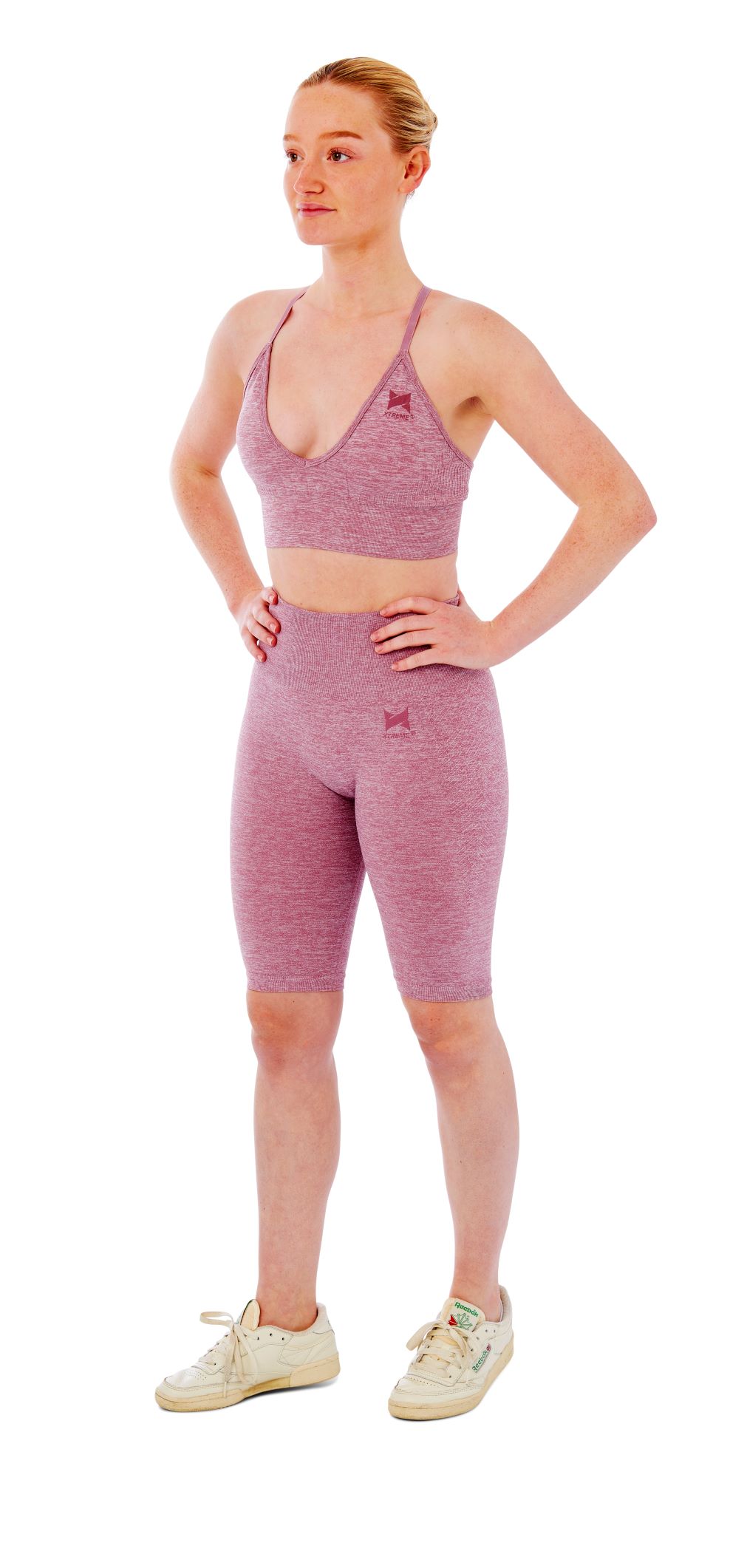 Xtreme Sportswear Dames Sportset - Korte Sportlegging + Sport BH - Roze-S